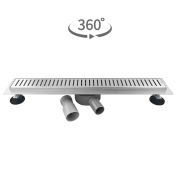 Трап САНАКС 00039 600х70 мм нерж стали, линейный, гор., УЛУЧШЕННЫЙ с зазором под ПЛИТКУ САТИН