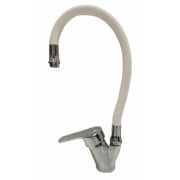 Смеситель для кухни РМС рычажный с силиконовым белым изливом