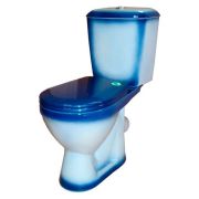 Унитаз-компакт напольный ROSA ЛИРА СИНИЙ к/вып., 1-реж., а/всплеск сиденье ППР 610*350*750мм