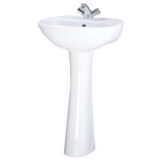 Раковина с пъедесталом  SANTERI СОНАТА с переливом Ш540*В870*Г485*Г.Ч225мм