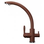 Смеситель для кухни ULGRAN рычажный с подключением к фильтру с питьевой водой терракот 017 (307)