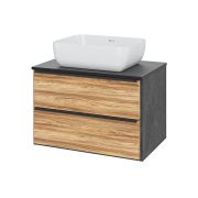 Тумба без раковины РУНО МАЛЬТА подвесная дуб черный 700*470*460мм