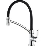 Смеситель для кухни Haiba рычажный с силиконовым черным изливом HB73643-7