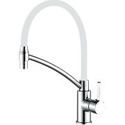 Смеситель для кухни Haiba рычажный с силиконовым белым изливом HB73643-8