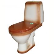 Унитаз-компакт напольный ROSA ПРЕМЬЕР КОРИЧНЕВЫЙ г/вып., 2-реж., сиденье ППР 675*400*630мм