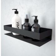 Полка COROZO РИГАЛ прямая литая  с бортиком черная 300*70*120мм