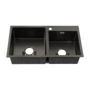 Мойка врезн.FABIA PROFI 78х43см ГРАФИТ 2-ая,толщ.3,0х0,8мм, глубина 200мм+бол.СИФОН+корзина 78433G