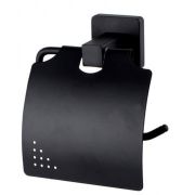 Держатель для туалетной бумаги HAIBA черный с крышкой HB8903