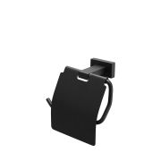 Держатель для туалетной бумаги BELZ черный с крышкой  B90303