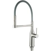 Смеситель для кухни Gappo рычажный с силиконовым серым изливом сатин G4398-55