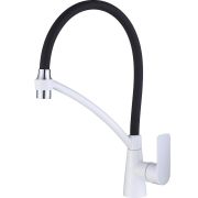 Смеситель для кухни Gappo рычажный с силиконовым черным изливом белый G4048-8
