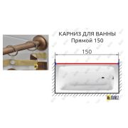 Карниз д/ванной комнаты БРОНЗОВЫЙ МУАР 1700мм усиленный 25мм