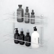 Полка COROZO КОРБО прямая 2-ух ярусная с бортиком черная 400*100*275мм