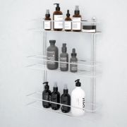 Полка COROZO КОРБО прямая 3-ех ярусная с бортиком черная 400*100*475мм