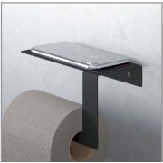 Держатель д/бумаги с полкой д/телефона COROZO РИГАЛ черный 23411