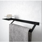 Полотенцедержатель COROZO РИГАЛ штанга 400мм черный 23372