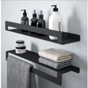 Полка COROZO РИГАЛ прямая литая черная 500*125*60мм