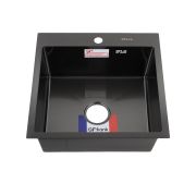 Мойка врезн.GFfrank 50х50см ГРАФИТ толщ. 2,0х0,6мм,глубина 200мм+бол.СИФОН с переливом 50502G