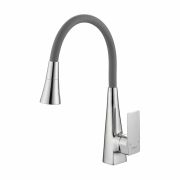 Смеситель для кухни Haiba рычажный с силиконовым серым изливом HB73823