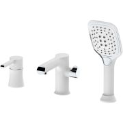 Смеситель для ванны Haiba рычажный встраиваемый из 3 частей белый/хром  HB80805-8