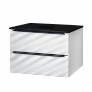 Тумба без раковины РУНО ОРЛЕАН подвесная белый матовый/черный  700*470*457мм