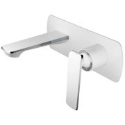 Смеситель для раковины Haiba рычажный встраиваемый белый/хром HB80548-8