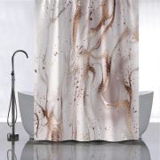 Штора для ванной САНАКС Бежевый мрамор с золотом (без колец) 1800*1800 мм