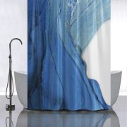Штора для ванной САНАКС Синий мрамор с серебром (без колец) 1800*1800 мм
