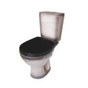 Унитаз-компакт напольный ROSA СОЛО ЧЕРНЫЙ  г/вып., 2-реж.,3/6 л.,а/всп.,сид. ППР 625*350*775