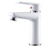 Смеситель для раковины РМС рычажный из АБС пластика белый PL6-001F