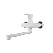 Смеситель для ванны РМС рычажный из АБС пластика белый PL6-006E