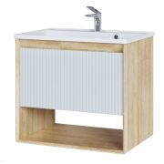 Тумба с раковиной JORNO TOSSONY  Сонома светлая/Белый подвесная 700*600*443мм