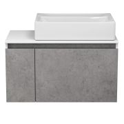 Тумба без раковины Я-Мебель КАНТЕРТОП белый/бетон светлый