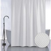 Штора для ванной САНАКС с рельефным теснением белые прямоугольники ( без колец)1800*1800 мм 05-08