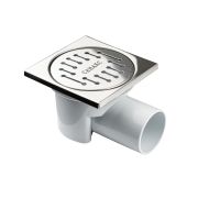 Трап САНАКС пластик 100х100мм  горизонтальный, крышка из нержавеющей стали /тр00013/