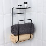 Полка д/полотенец металл, черная155*125*335мм 10435032