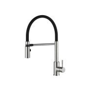 Смеситель для кухни ZILI DO рычажный с силиконовым черным изливом сатин S9877