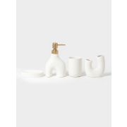 Набор аксессуаров «Равновесие» 4 предмета (мыльница, дозатор, 2 стакана) керамика белый 10880103