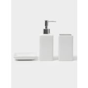 Набор аксессуаров «Лодж» 3 предмета (мыльница, дозатор, стакан) керамика белый 5224945