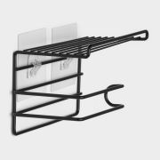 Держатель д/бумаги ДОЛЯНА «Лофт» с полкой металл чёрный 7529937