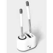 Ерш д/унитаза SAVANNA с щёткой напольный пластик силикон белый 9822060