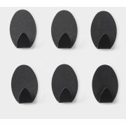 Крючок д/полотенец SAVANNA Black Loft Drop  на липучке одинарный металл чёрный 6шт 9936814