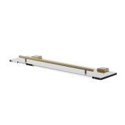 Полка BELZ  прямая стекло с бортиком брашированное золото B90807