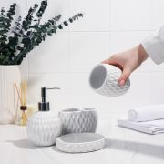 Набор аксессуаров «Камелия» 4 предмета (дозатор 450 мл,мыльница,2 стакана) керамика белый 2985273