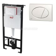 Система инсталляции ALCAPLAST AМ-101/1120 для сухой установки+белая кнопка М-70